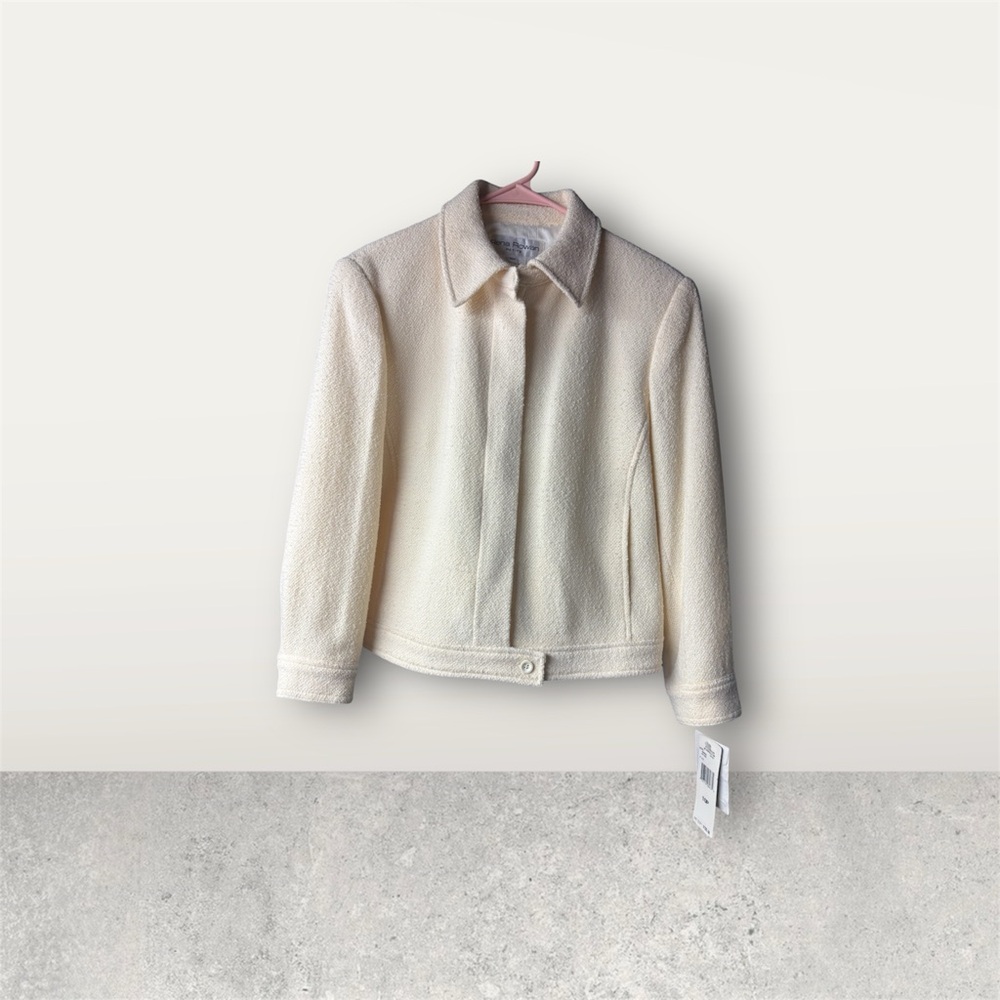 🌈NWT Rena Rowan Off-White Teddy Jacket